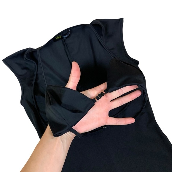 Finesse Black Cutout Bust Bodycon Maxi Dress Sleeveless Stretch Evening XS - Picture 4 of 6